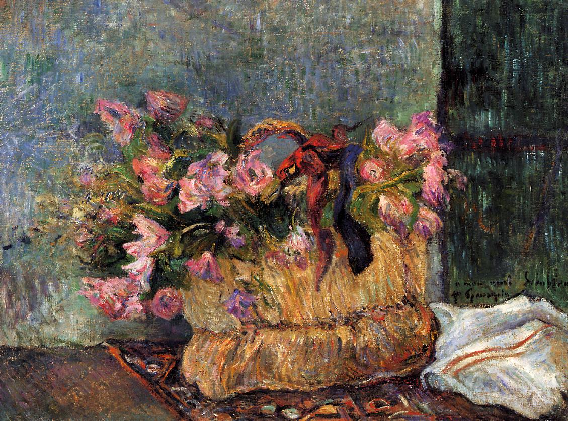Basket of Flowers - Paul Gauguin Painting